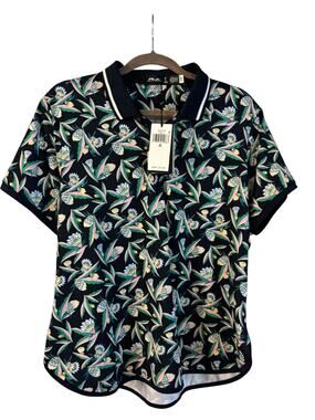 RLX RALPH LAUREN Floral Airflow Women's Short Sleeve Golf Polo Shirt Size XL NWT